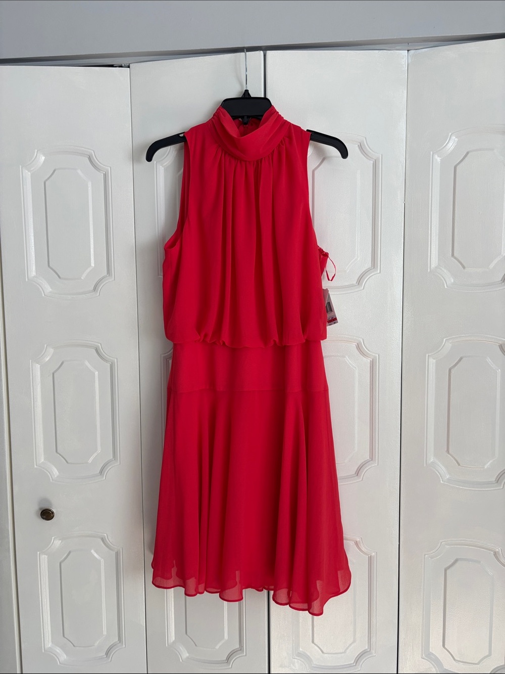 Taylor Dresses Sleeveless High-Neck Chiffon Midi